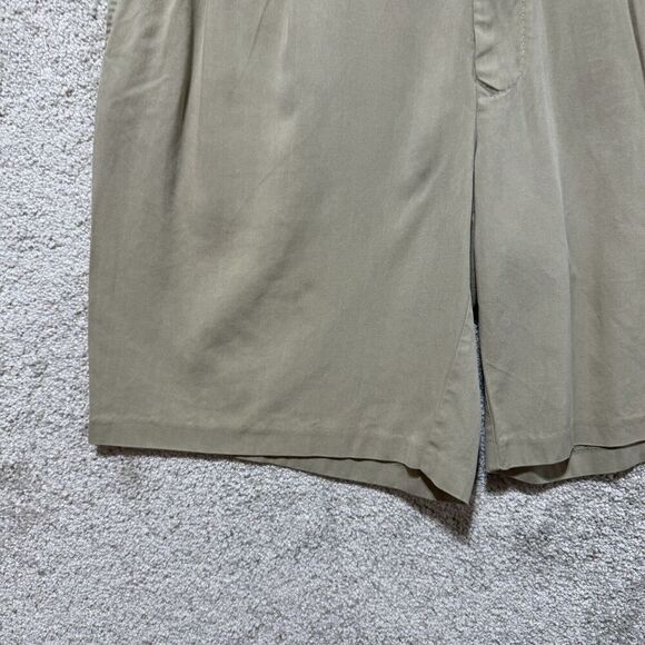 Tommy Bahama Casual Shorts Men's 38 Pleated Khaki‎ Brown Silk Cotton Blend - Picture 3 of 12